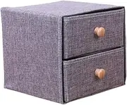 WEKAMOS Cloth Storage Box Drawer Desktop Storage Organizer Cloth Desk Organizer Grey Bamboo