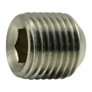 1/2"-20 x 1/2" 18-8 Stainless Hex Socket Headless Set Screws (5 pcs.)