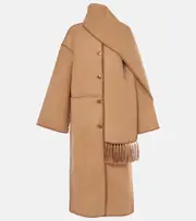 [Toteme] Toteme Embroidered wool-blend scarf coat AU 10 brown