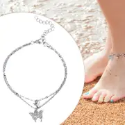 Boho Double Butterfly Anklet Chain For Beach Can Be Worn As Bracelet Jewellery