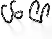 [Flongo] Ear Cuff without Hole Earrings Ear Clip Fake Plug Captive Ring Ear Piercing Helix Cartilage Piercing for Men Women