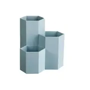 Creative Hexagon Pen Holder Stationery Cosmetics Storage Box(Blue)