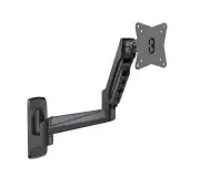 SHOPPINGALL Fully Adjustable Single Gas Spring Wall Mount LCD Swing Arm Black