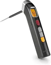 [Polder] Grill Partner Instant Read Thermometer, 10" Probe Keeps Hands Away from Heat, Folds Close for Easy Storage, Programmable Settings, Built-in Torch Light, 10 Presets Optimal Doneness