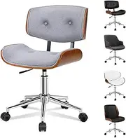 [ALFORDSON] Home Office Chair Wooden Executive Computer Home Desk Chair Swivel Kids Adult Armchair Height Adjustable Task Chair in Mid Back Study Living Room