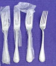 New! 4-Oneida Achievement ARDMORE Satin 18/8 Stainless DINNER FORKS 8"