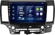 10" IPS [8G+256G] Android Car Stereo GPS Head Unit for Mitsubishi Lancer 2008-2016 Radio with Carplay and Android Auto Mic+Camera