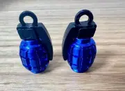 Valve Cap Hand Grenade Blue Old School BMX