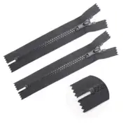 2PCS 22 Inch #5 Close End Plastic Zippers Bulk Black Molded Resin Zippers for...