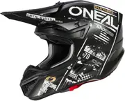 Oneal 5Series Polyacrylite Attack Motocross Helmet, black-white, Size 2XL for Men Black White