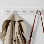 LARHN White Coat Rack with 5 Hooks