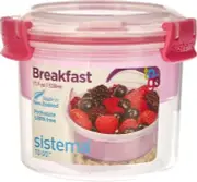 Sistema 213553 Go Breakfast-17.9 oz 530 ml, Pink, 11.4 x 11.4 x 9.6 cm