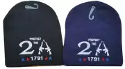 TRUMP 2024 Protected By The 2nd Amendment 1791 (BLUE) Beanie Skull Cap Hat