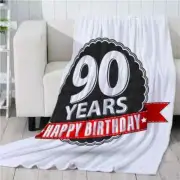 Happy Ninety Anniversary 3D Warm Plush Fleece Blanket Picnic Sofa Couch