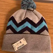 Aeropostale Toboggan Hat One Size Gray And Blue New