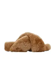 Shearling Slides 37 Brown