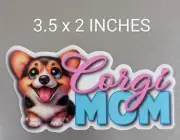 3.5" Corgi Mom Decal Vinyl Sticker Cute Dog Pet Mama Life Pembroke Welsh Love