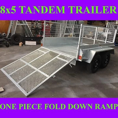 8x5 galvanised tandem box trailer with ramp tandem trailer with cage Adelaide