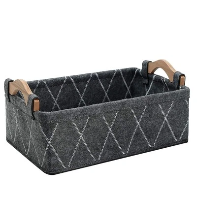 Storage Basket Small Bins for Shelves Cute Containers for Books Magazines Key...