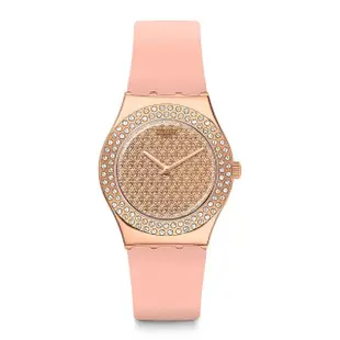 【SWATCH】I Medium Standard 金屬系列手錶 PINK CONFUSION 粉鑽光芒 瑞士錶 錶(33mm)