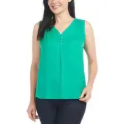 Hilary Radley Ladies' Sleeveless Blouse, Vivid Green, Small