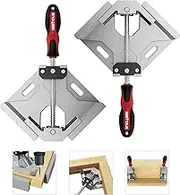 Woodworking Tools, WETOLS Corner Clamp 2pcs - 90 Degree Right Angle Clamp - Single Handle Corner Clamp with Adjustable Swing Jaw Aluminum Alloy, Photo Framing, Welding and Framing - WE706