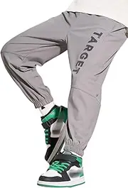[BGMINGYI] Little Boys Hiking Cargo Casual Long Pants UPF 50+ Kids Youth Quick Dry Outdoor Camping Letter Trousers