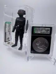 1984 KENNER STAR WARS IMPERIAL GUNNER LAST 15 POTF AFA U85+ NM+ FIGURE & COIN