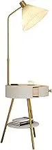 Standing Lamp Nordic Tall Floor Lamp Adjustable Standing Lamp with Shelves and Drawers Suitable for Living Room Bedroom Children's Room Office Study Bedroom Lamp