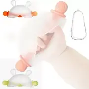 Silicone Rabbit Head Handle Baby Teething Teether Chew Toy BPA Free with Box