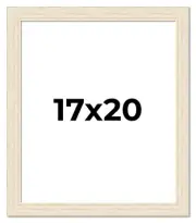 17x20 Frame White Real Wood Picture Frame Width 1.5 inches | Interior Frame Dept