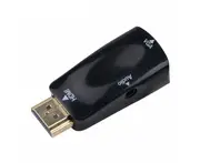 HDMI-compatible to VGA Adapter Male to Female High Clarity 1080P Audio Cable Converter for PC Laptop - Black