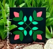 New Wood Mini Barn Quilt Art Hand Painted Wall Decor Scandi Inspired 9.5"
