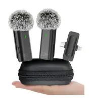 2 Pack Wireless Microphone for iPhone USB C Lav Mic for iPhone 15 Android Pho...