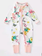 BNWT Baby Girls Bonds Intergalatic Bouquet Zip Wondersuit - Size 00 / 3 - 6 m