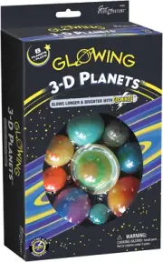 University Games Glowing 3D Planets Set STEM Science Kit 8 Glow-in-The-Dark Plan