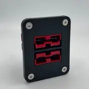 Twin Dual Flush Mount 50 Amp Anderson plug mounting bracket panel - Twin Red