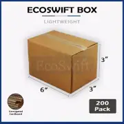 200-Box 6x3x3 EcoSwift Cardboard Packing Moving Shipping Box Corrugated Carton