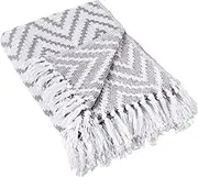 DII Rustic Farmhouse Throw Blanket with Decorative Tassles, Use for Chair, Couch, Bed, Picnic, Camping, Beach, & Just Staying Cozy at Home (50 x 60), Large Chevron Gray