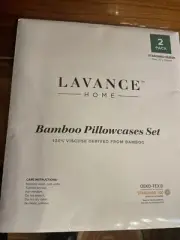 LAVANCE Bamboo Pillowcases Standard Size Set of 2 - Cooling Pillowcases NWT Grey
