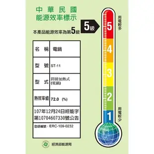 【萬國牌】11人份全304不鏽鋼分離式電鍋(ST-11)