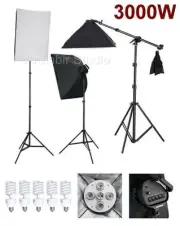 3000W Photo Video Studio Softbox Lighting Light Kit