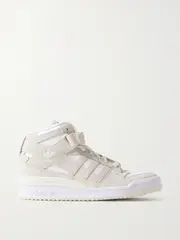 [adidas Originals] adidas Originals - Forum Bonega Mid Suede-trimmed Leather High-top Sneakers - Cream - UK 4 UK 4 Cream