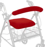 Top Glides Universal Rollator Walker Seat and Backrest Covers (Red) Red