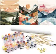 3 Pack Paint by Numbers Kit for Adults - Landscape Adult Beginner Diy Acrylic Pi