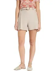 [David Lawrence] Emilio Relaxed Linen Short in Pannacotta Slub
