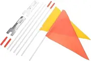 SUPVOX 2pcs Bicycle Flagpole with High Visibility Safety Flags Durable Replacement Pole for Stroller Tricycle and Bike Trailer Bright Flags