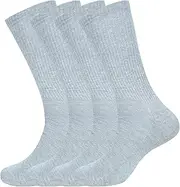 [ASSOTS] LONDON Women's Crew Socks Full Length Cotton Blend Solid Color | Lightweight Crew Casual Wear Business Sock, Pack of 4 Socks, Color - 4 Grey, Size - 6 to 9, 4 Grey