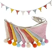 FwQoFvk 2Pcs Pennant Banner Flags, 10 Flags Triangle Garland Banner, Fabric Triangle Flag Banner, Hanging Triangle Bunting Flag for Nursery Decor Playroom (Style 3)