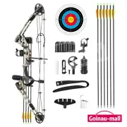 Compound Bow Arrow Archery Hunting Shooting Set Target Right Hand 20-55lbs Camo